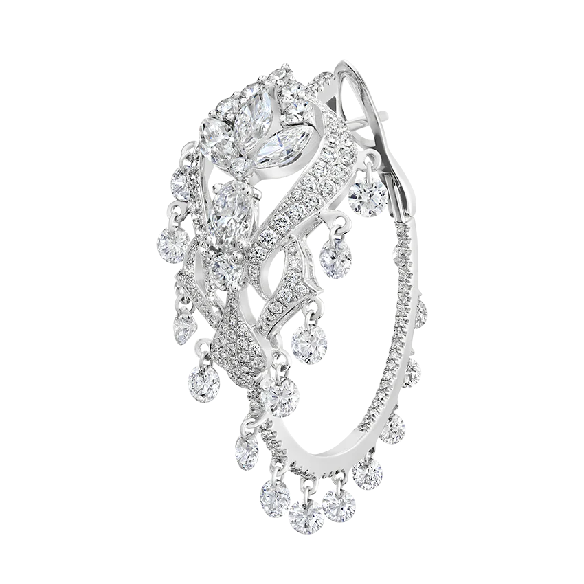 Diamond Lotus Cascade Hoop - Image 3