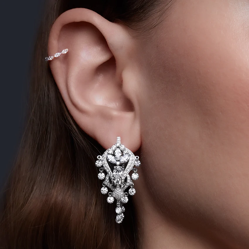 Diamond Lotus Cascade Hoop - Image 4