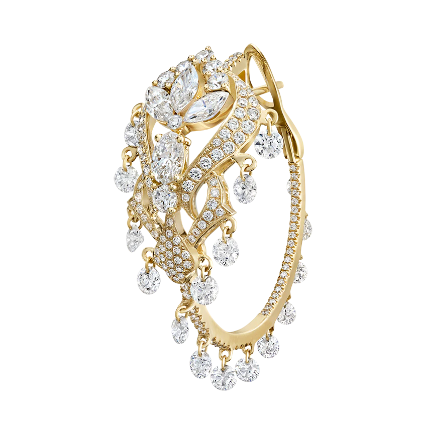 Diamond Lotus Cascade Hoop - Image 7