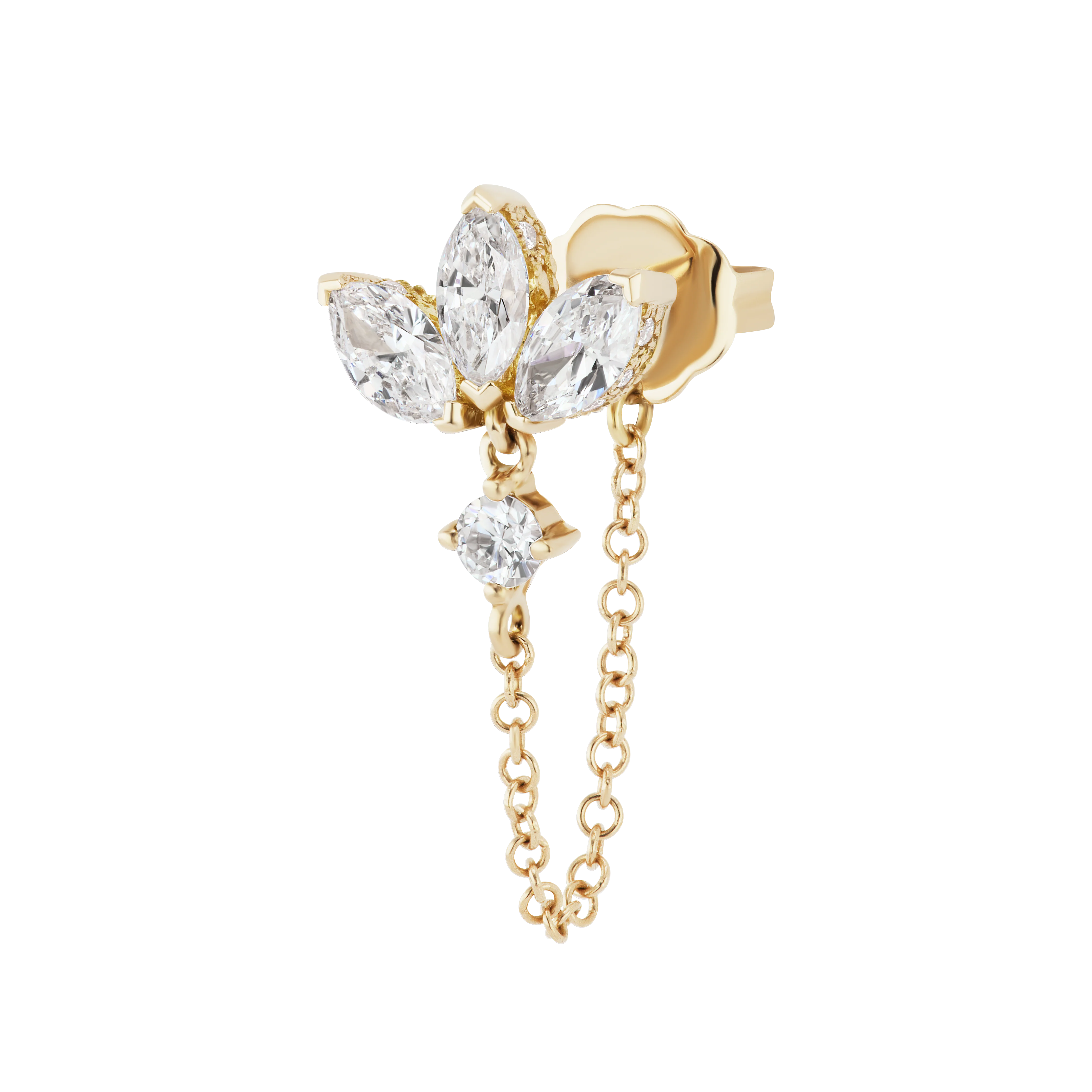 Diamond Lotus Dangle Chain Wrap - Image 4