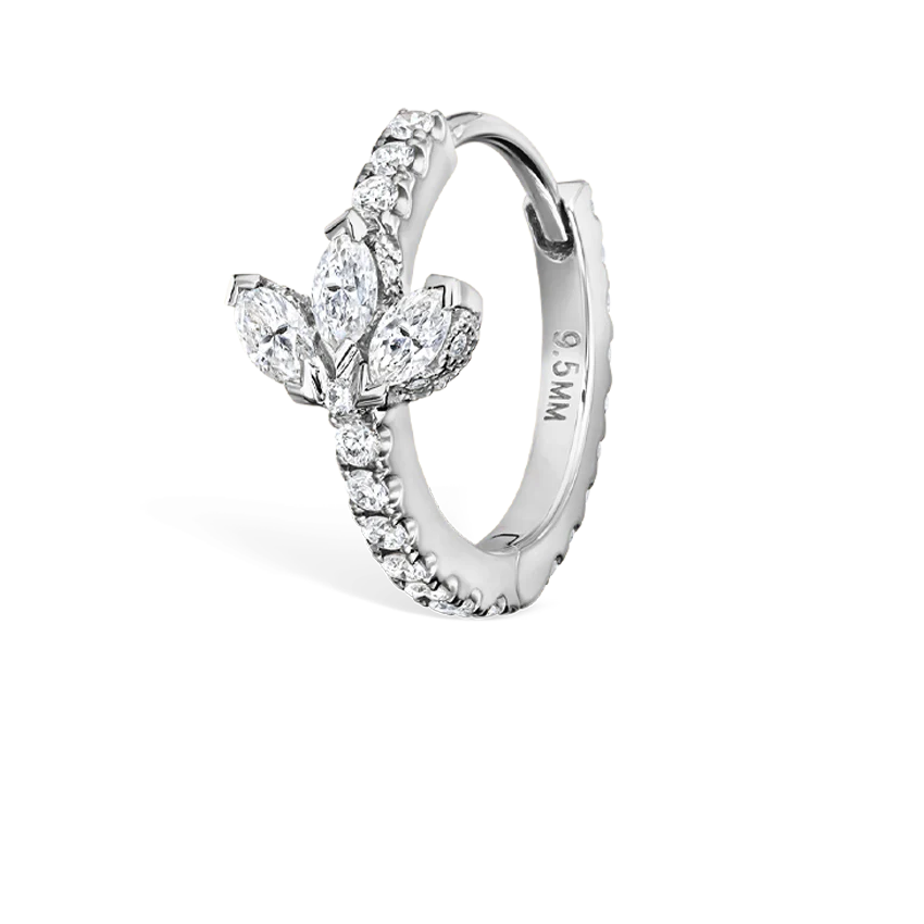 Diamond Lotus Eternity Hoop Earring - Image 14