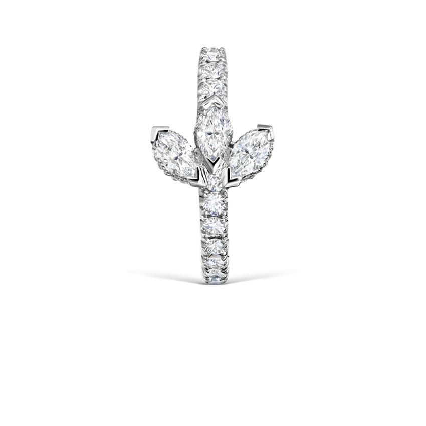 Diamond Lotus Eternity Hoop Earring - Image 15