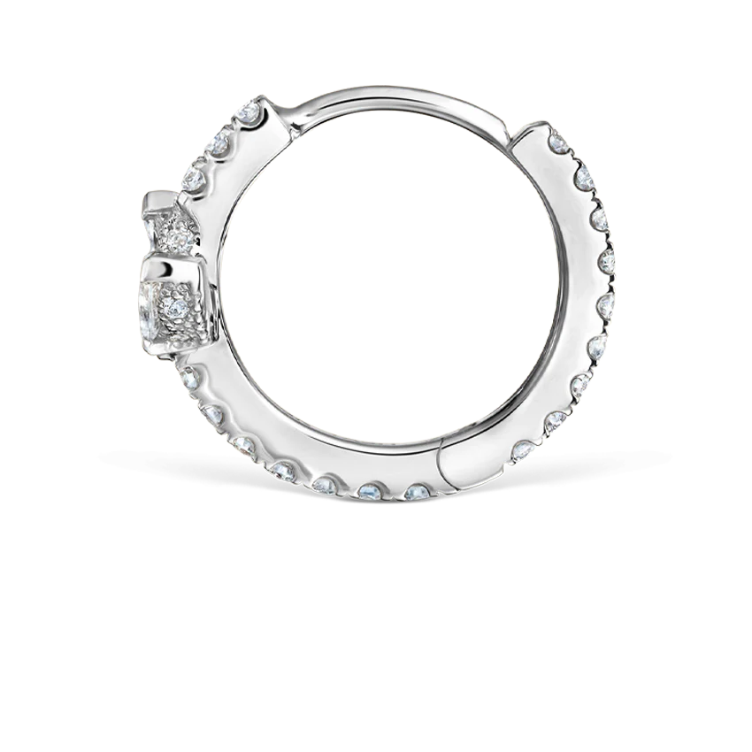 Diamond Lotus Eternity Hoop Earring - Image 16