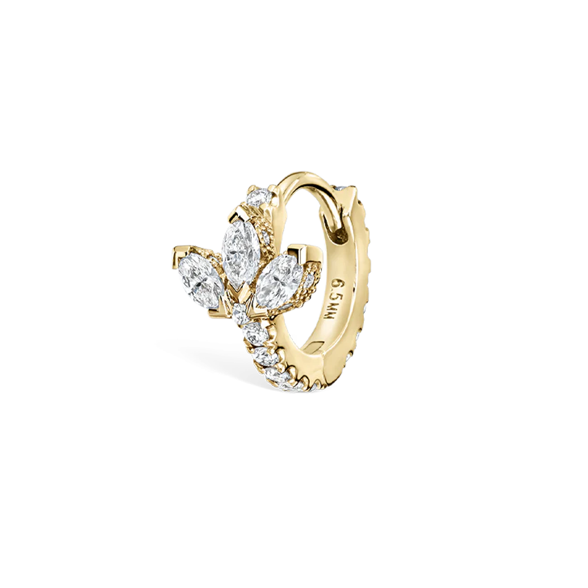 Diamond Lotus Eternity Hoop Earring - Image 19