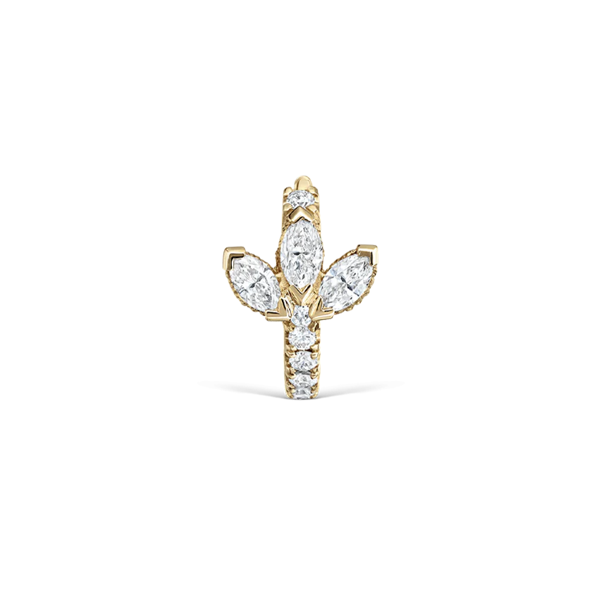 Diamond Lotus Eternity Hoop Earring - Image 20