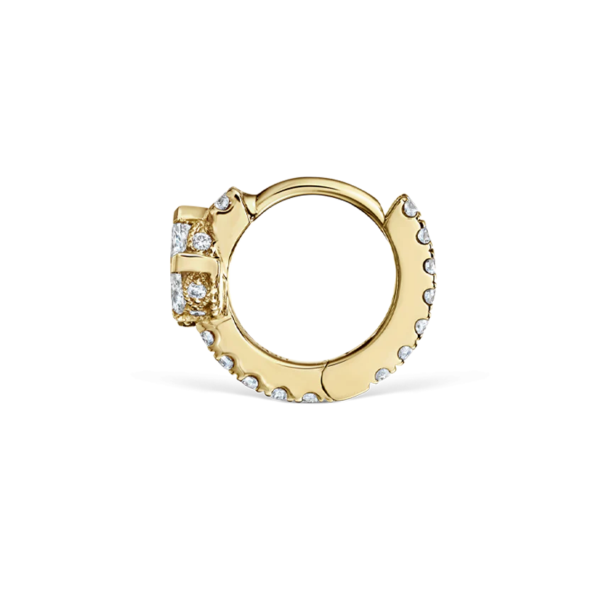 Diamond Lotus Eternity Hoop Earring - Image 21