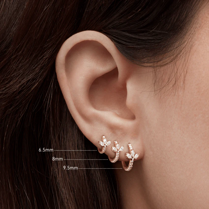 Diamond Lotus Eternity Hoop Earring - Image 23