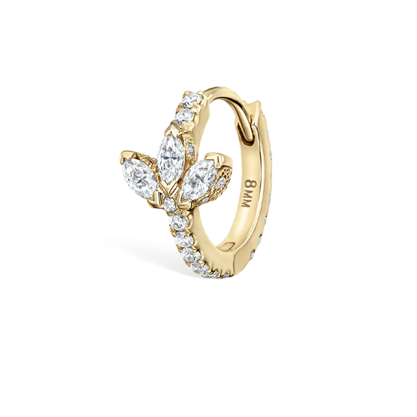 Diamond Lotus Eternity Hoop Earring - Image 24