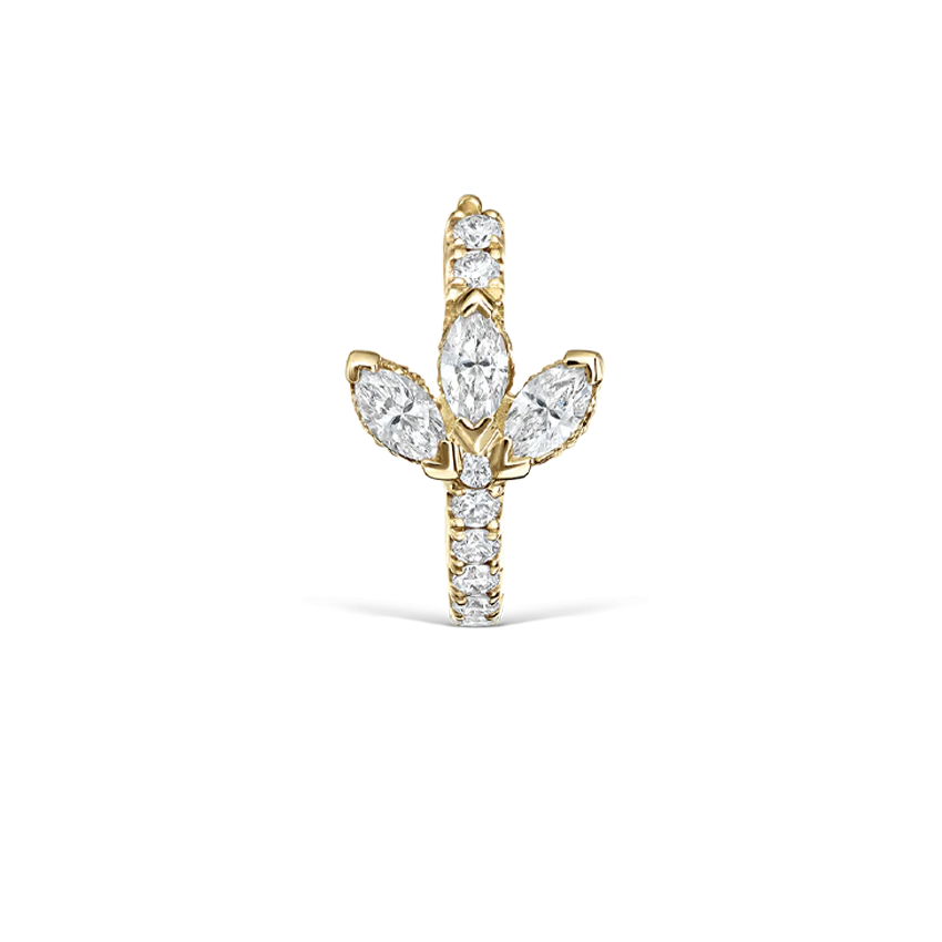 Diamond Lotus Eternity Hoop Earring - Image 25