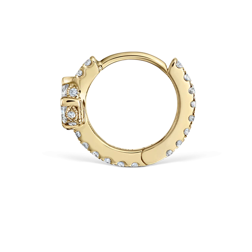 Diamond Lotus Eternity Hoop Earring - Image 26