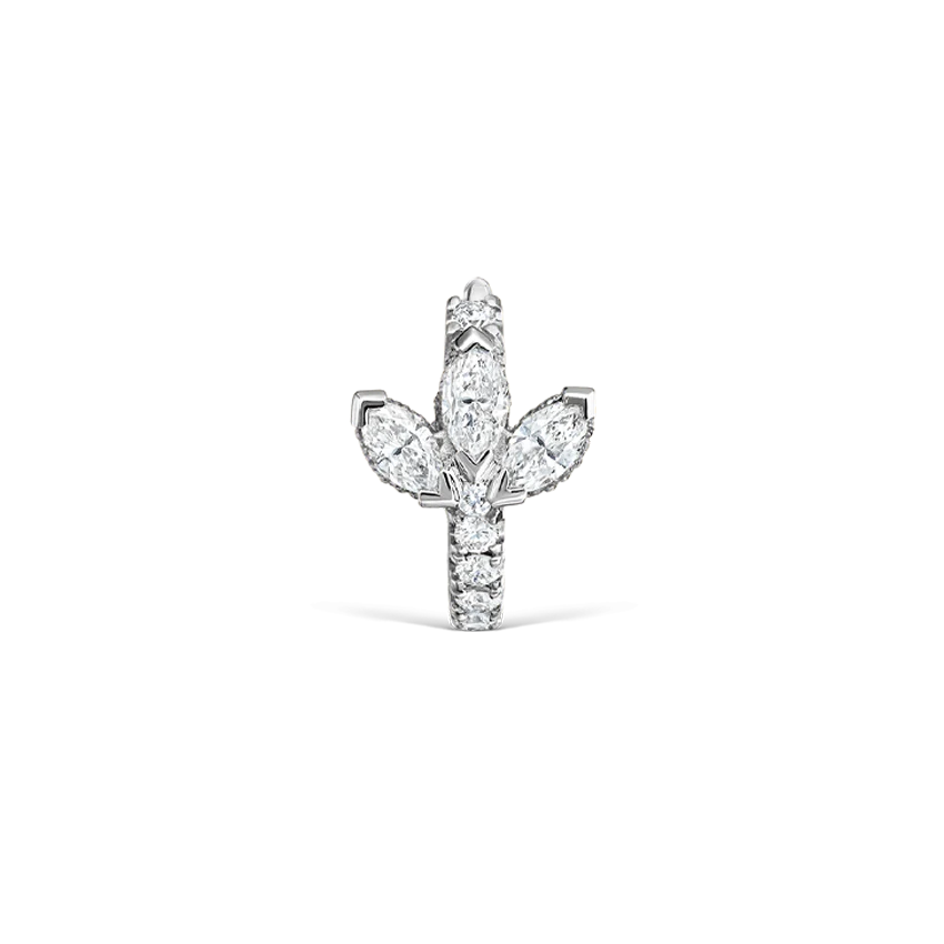 Diamond Lotus Eternity Hoop Earring - Image 3