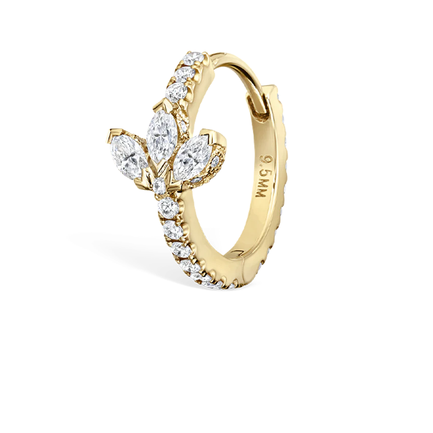Diamond Lotus Eternity Hoop Earring - Image 31