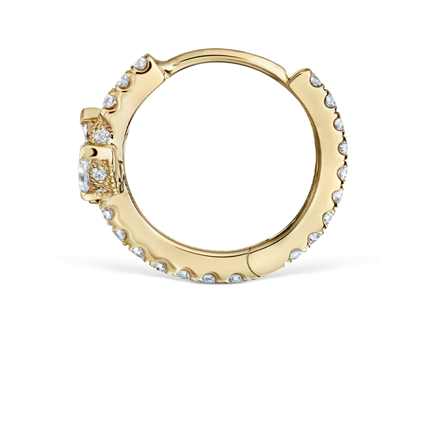 Diamond Lotus Eternity Hoop Earring - Image 33