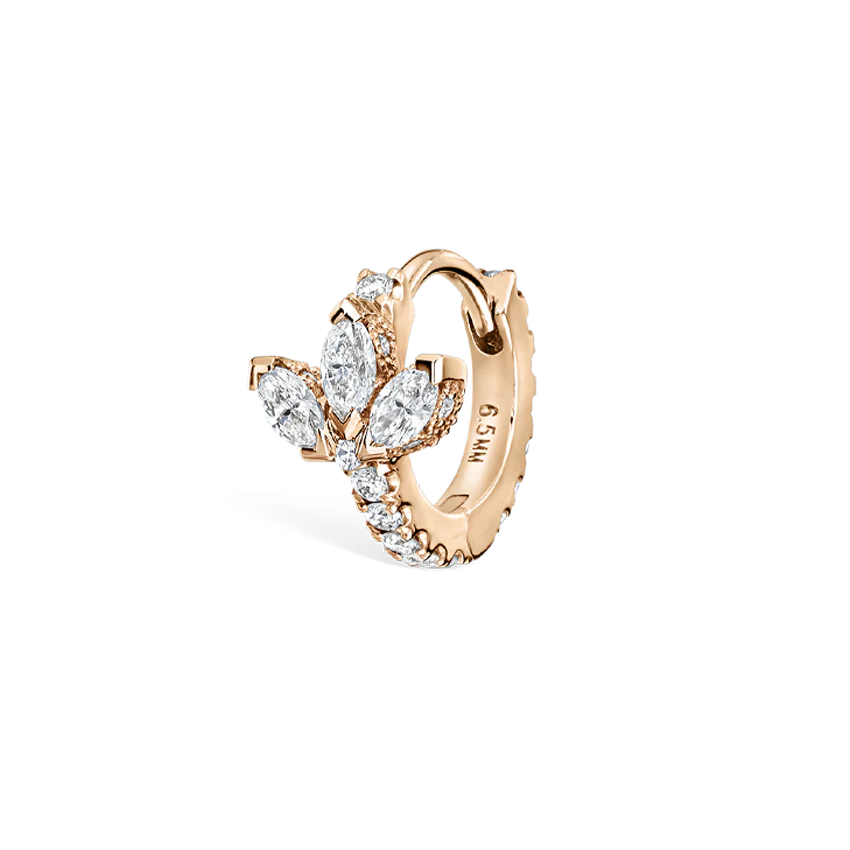 Diamond Lotus Eternity Hoop Earring - Image 36