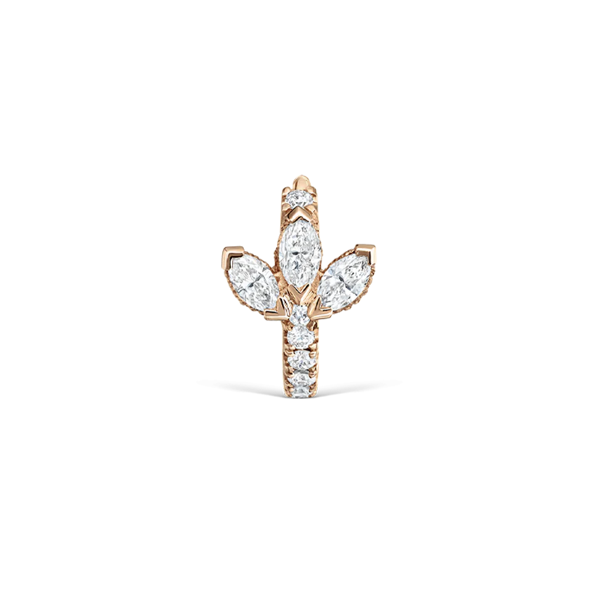 Diamond Lotus Eternity Hoop Earring - Image 37