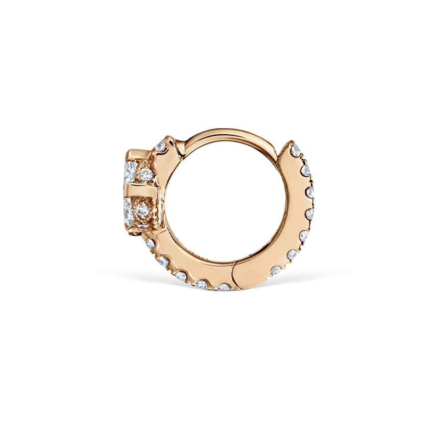 Diamond Lotus Eternity Hoop Earring - Image 38