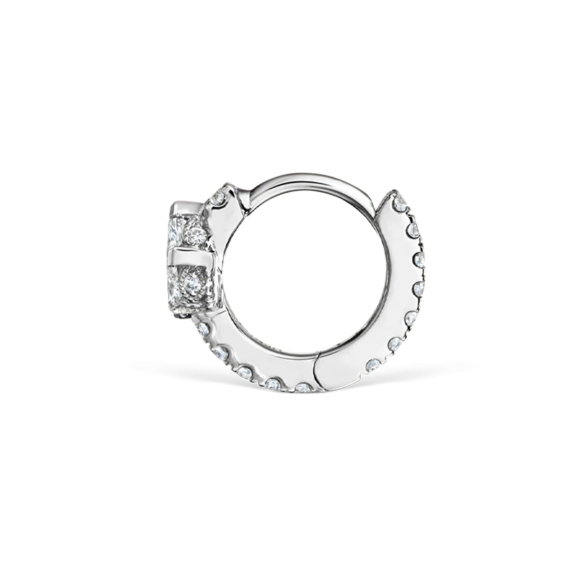 Diamond Lotus Eternity Hoop Earring - Image 4