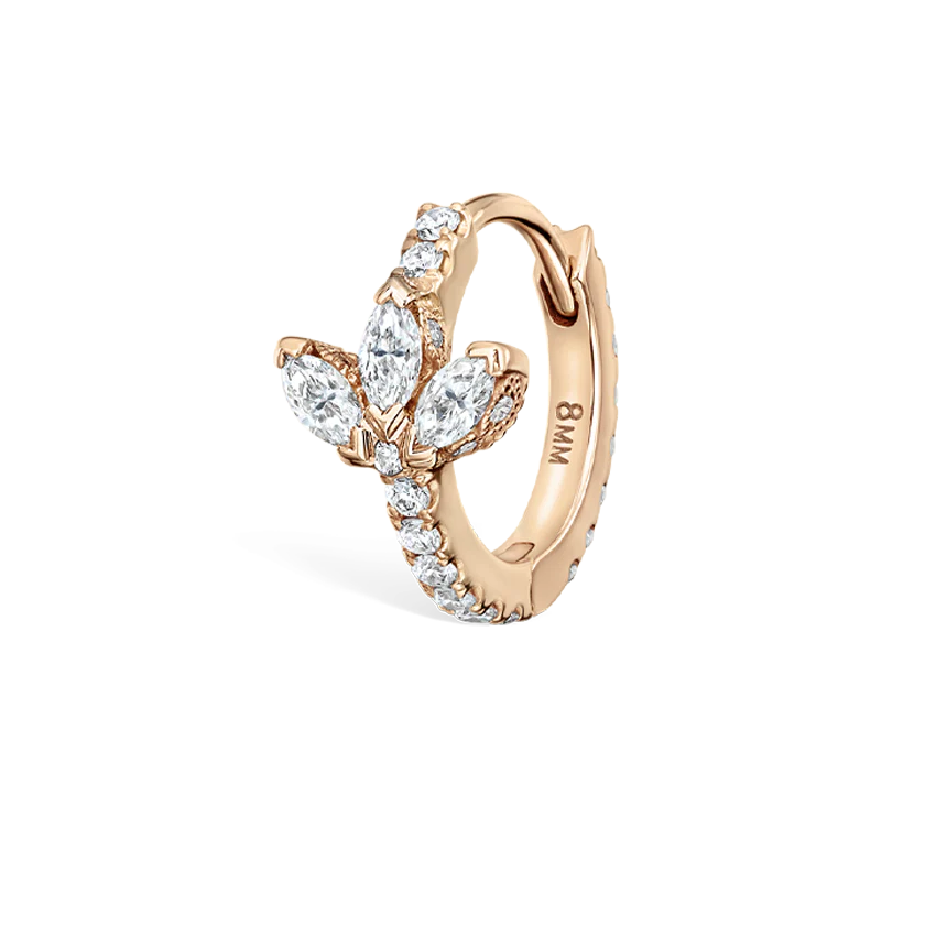Diamond Lotus Eternity Hoop Earring - Image 41