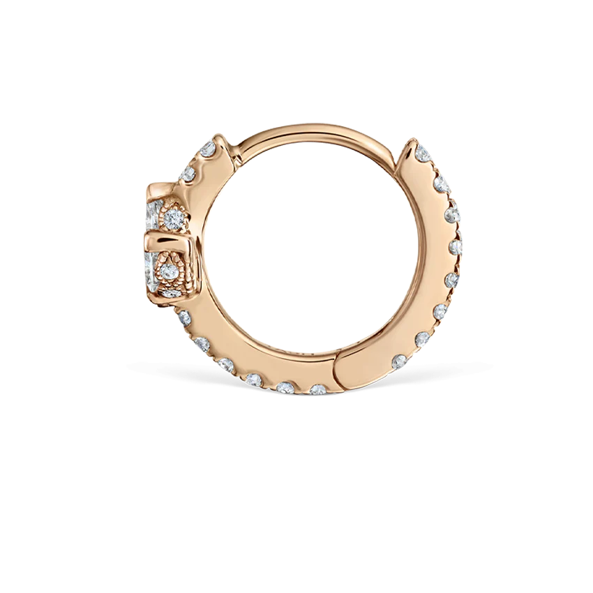 Diamond Lotus Eternity Hoop Earring - Image 43