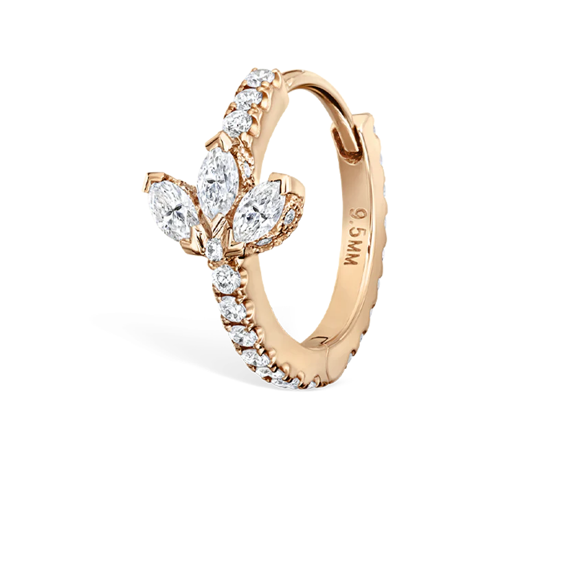 Diamond Lotus Eternity Hoop Earring - Image 48