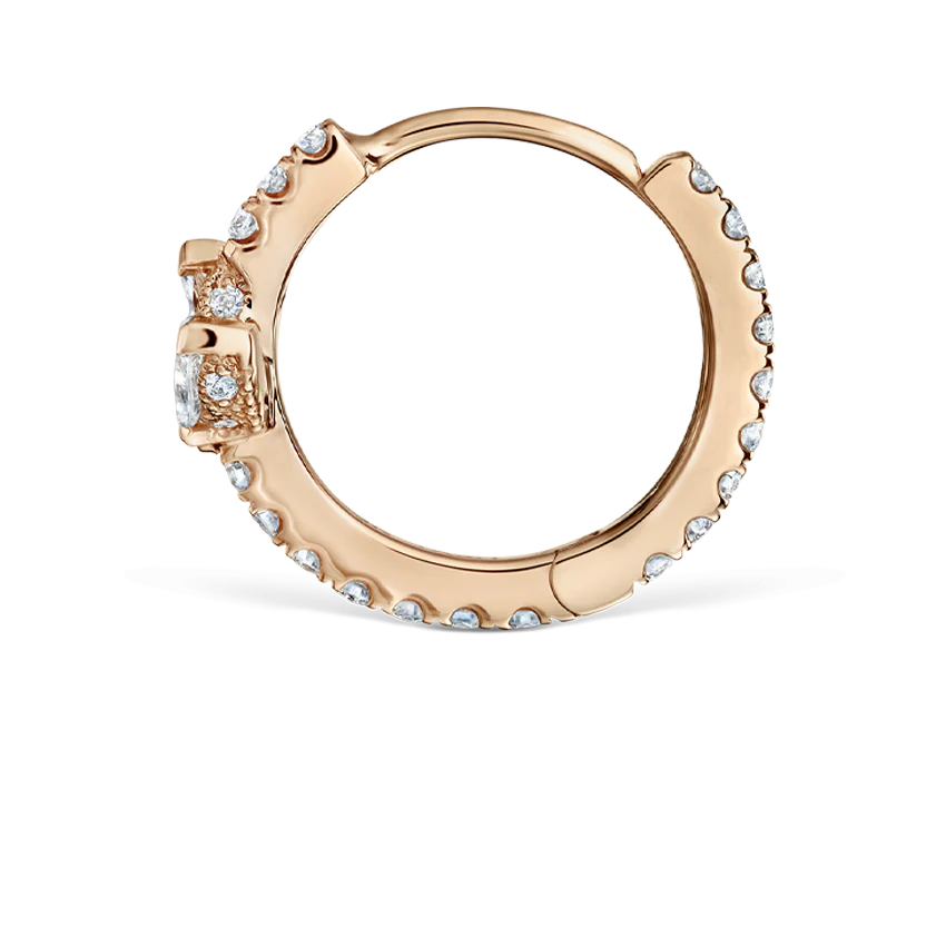 Diamond Lotus Eternity Hoop Earring - Image 50
