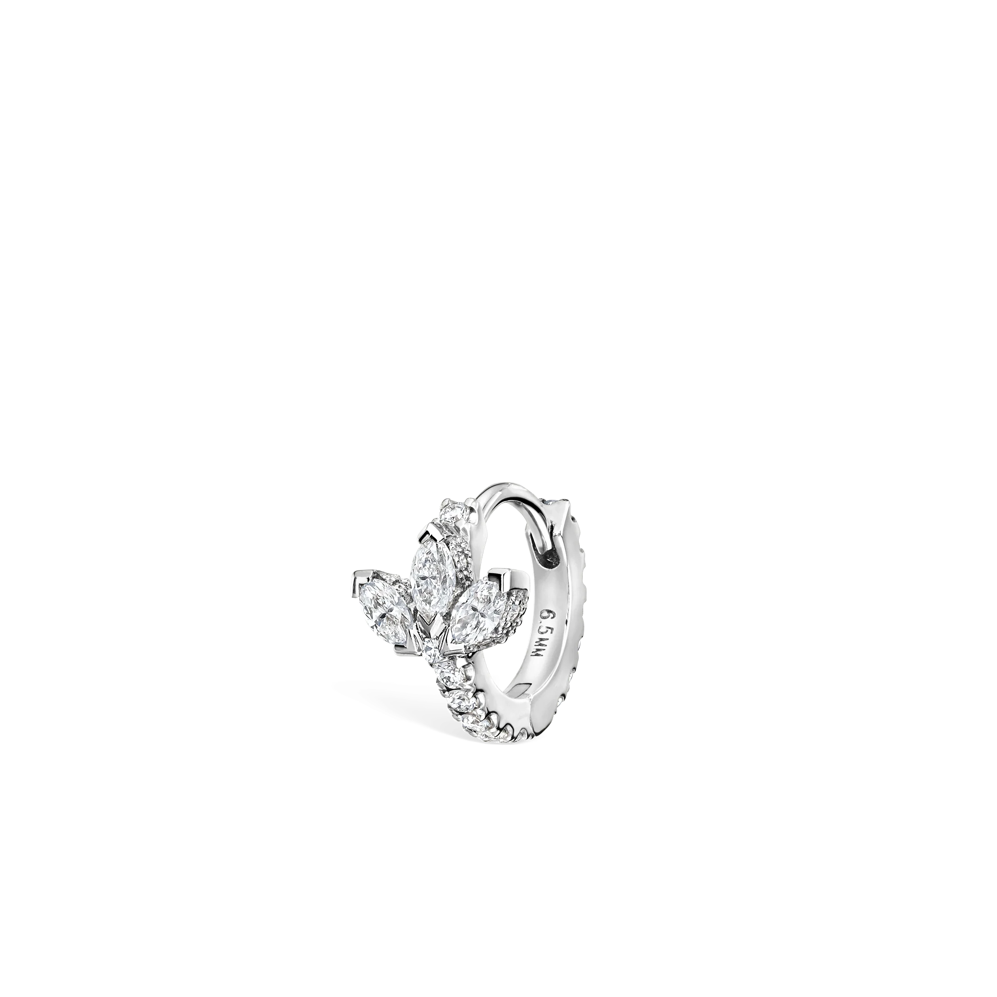 Diamond Lotus Eternity Hoop Earring - Image 54