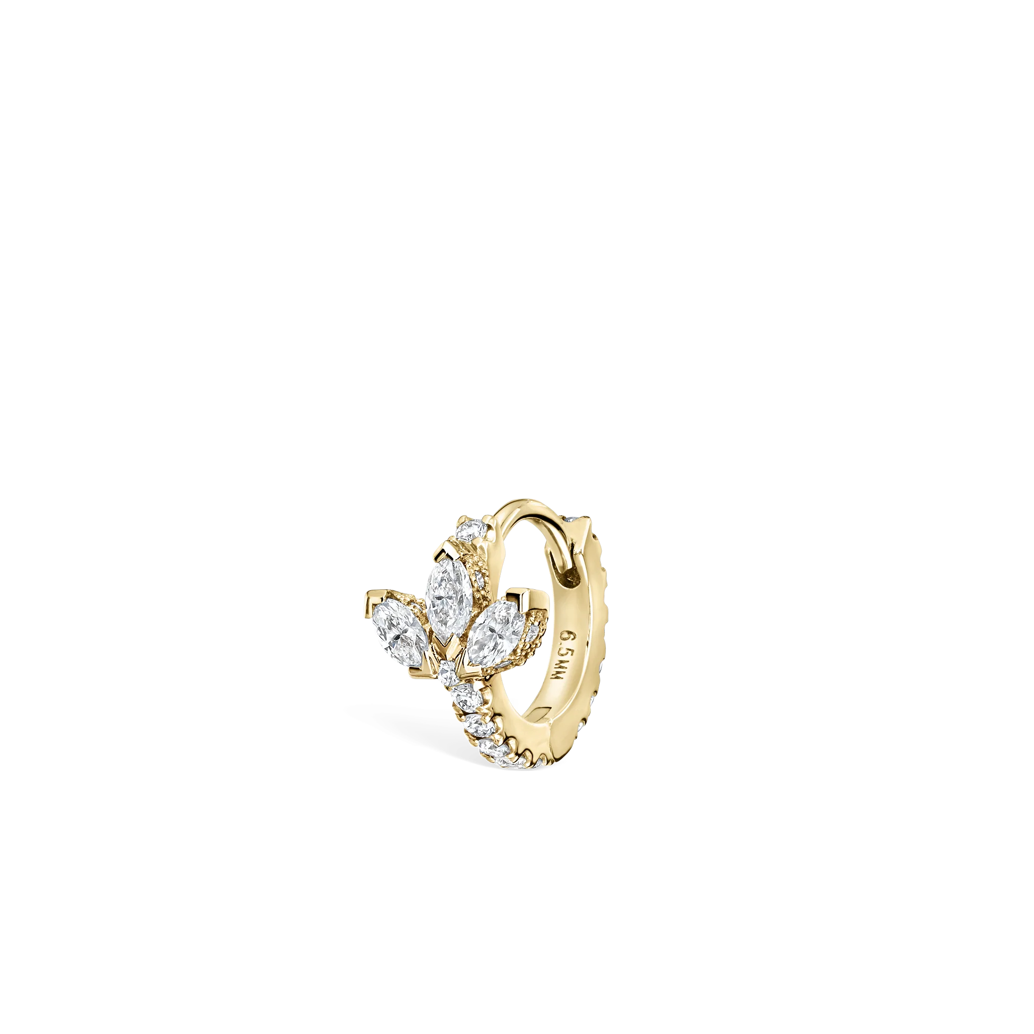 Diamond Lotus Eternity Hoop Earring - Image 55
