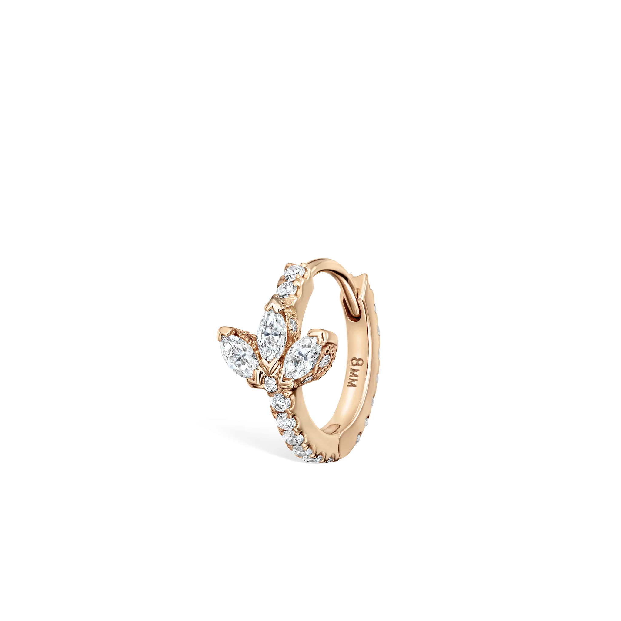 Diamond Lotus Eternity Hoop Earring - Image 56