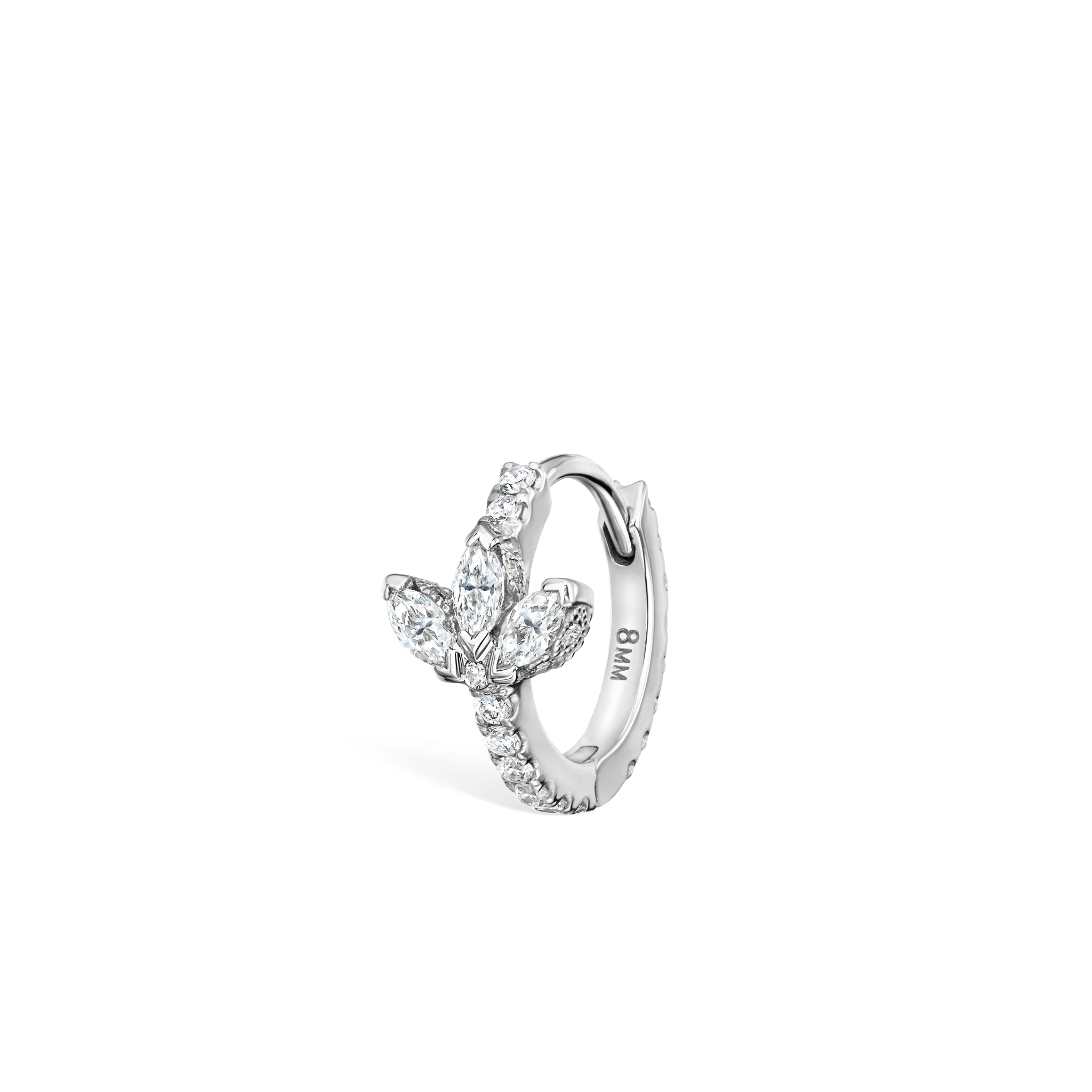 Diamond Lotus Eternity Hoop Earring - Image 57
