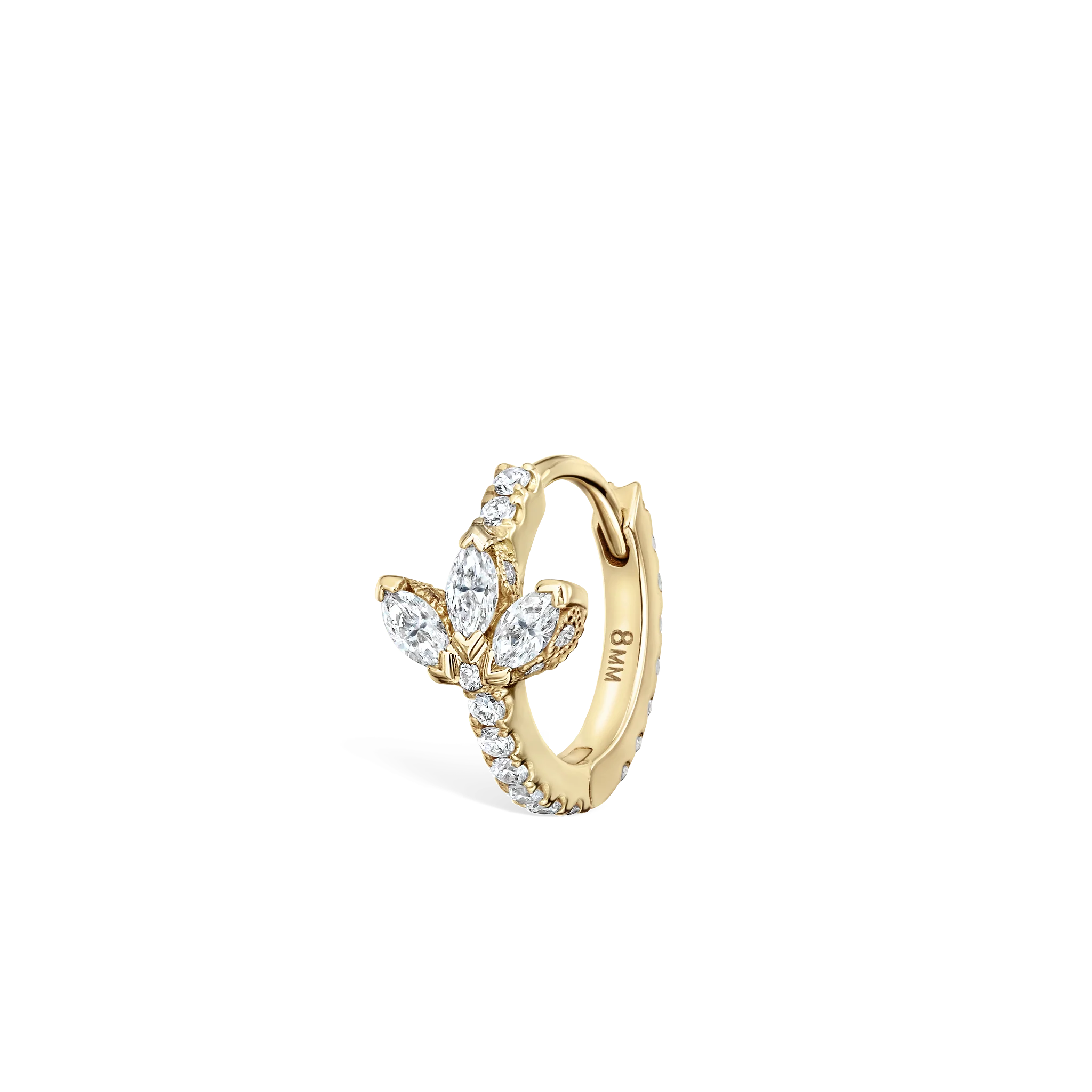 Diamond Lotus Eternity Hoop Earring - Image 58