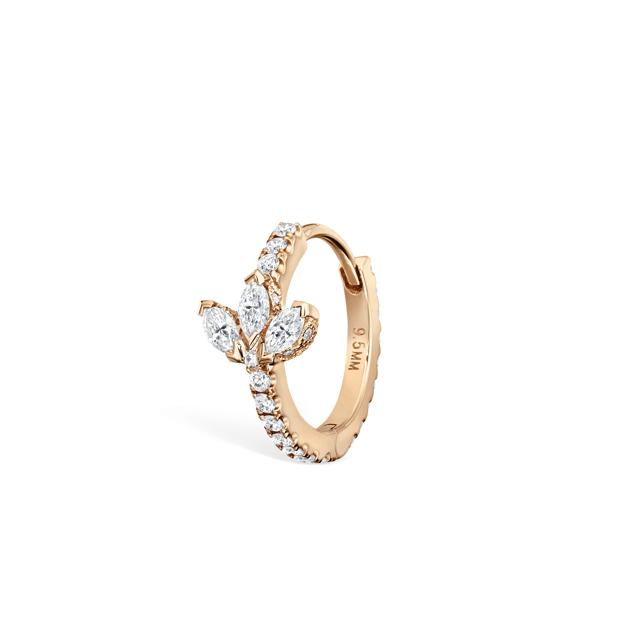 Diamond Lotus Eternity Hoop Earring - Image 59