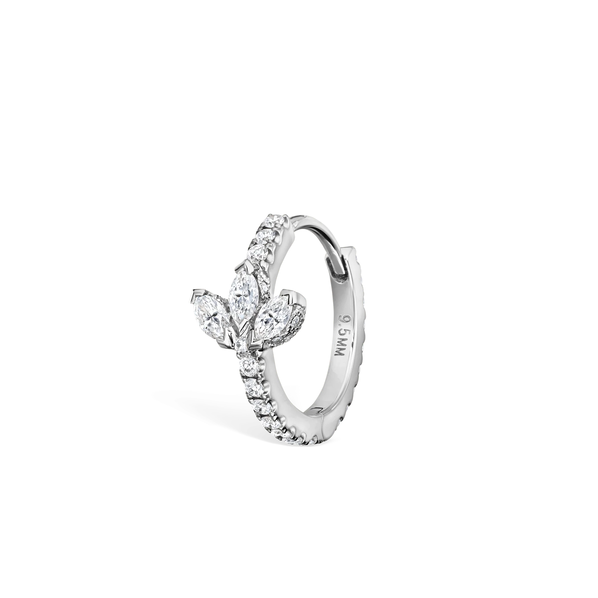 Diamond Lotus Eternity Hoop Earring - Image 60