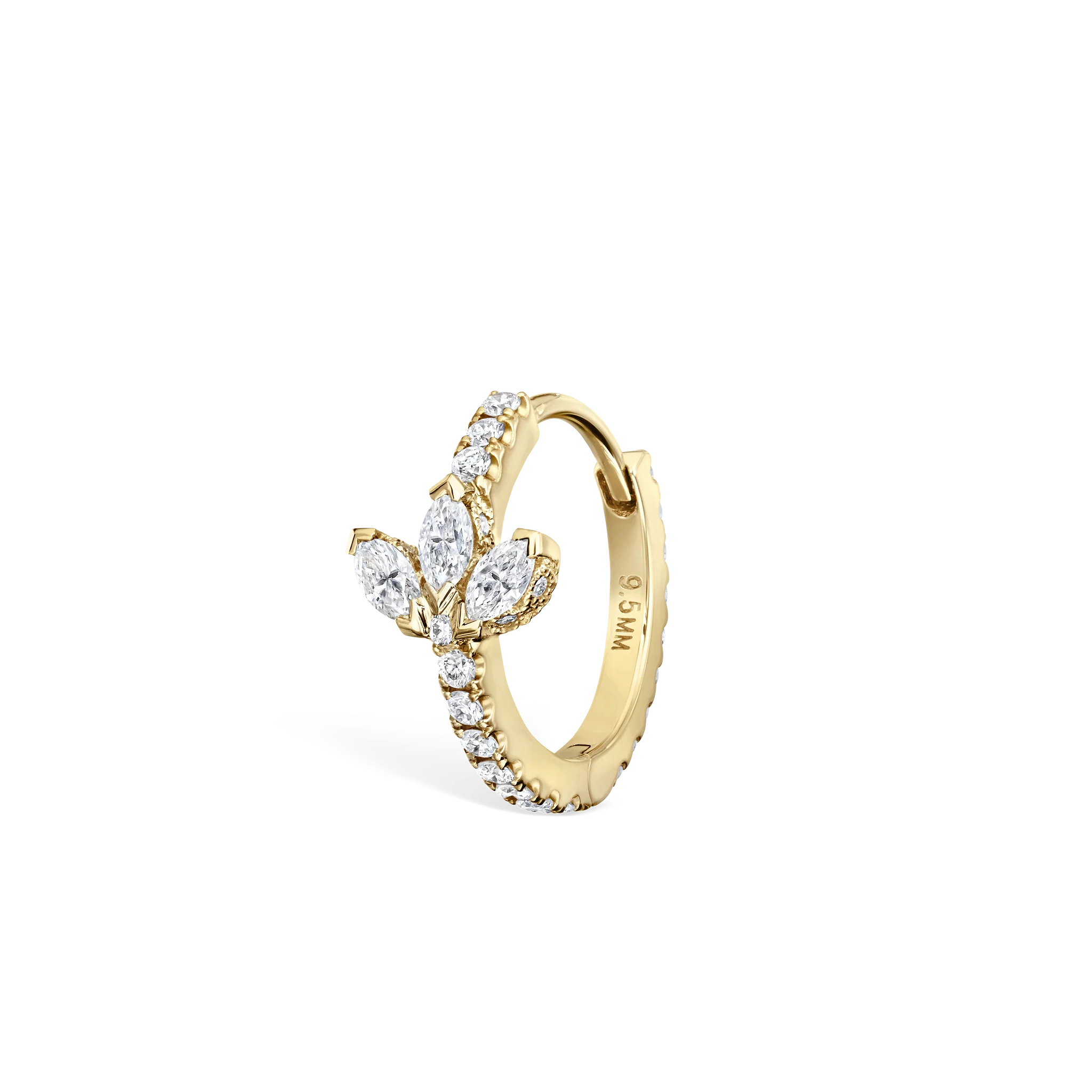 Diamond Lotus Eternity Hoop Earring - Image 61