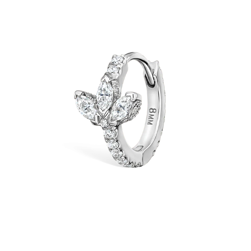 Diamond Lotus Eternity Hoop Earring - Image 7