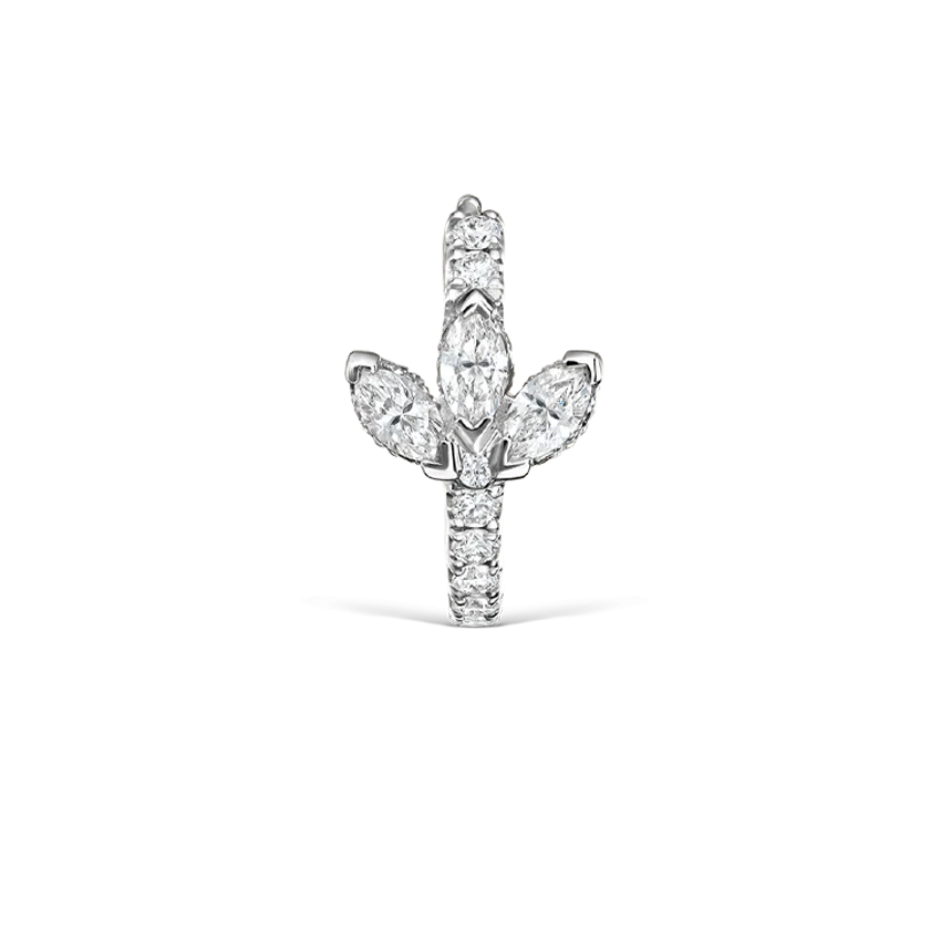 Diamond Lotus Eternity Hoop Earring - Image 8