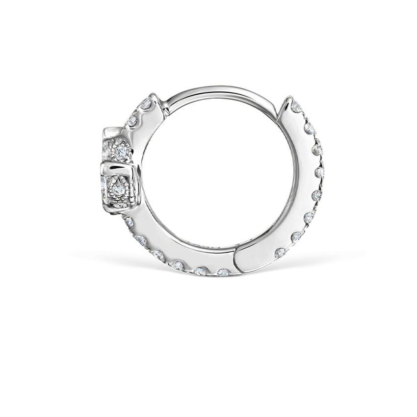 Diamond Lotus Eternity Hoop Earring - Image 9