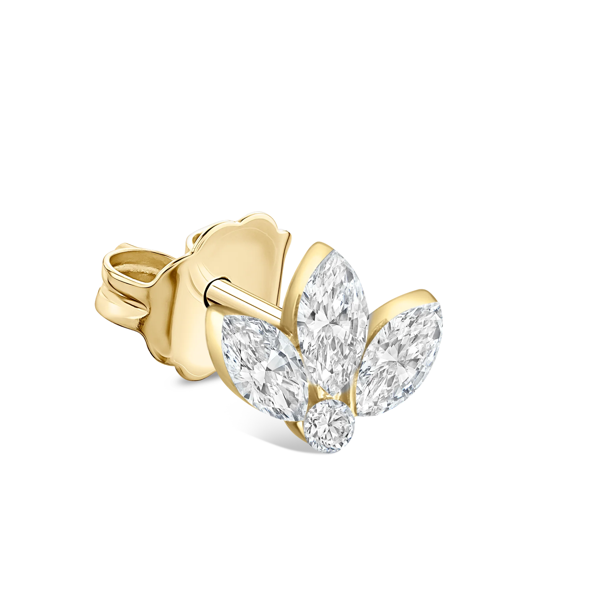 Invisible Set Diamond Lotus Stud Earring - Image 10