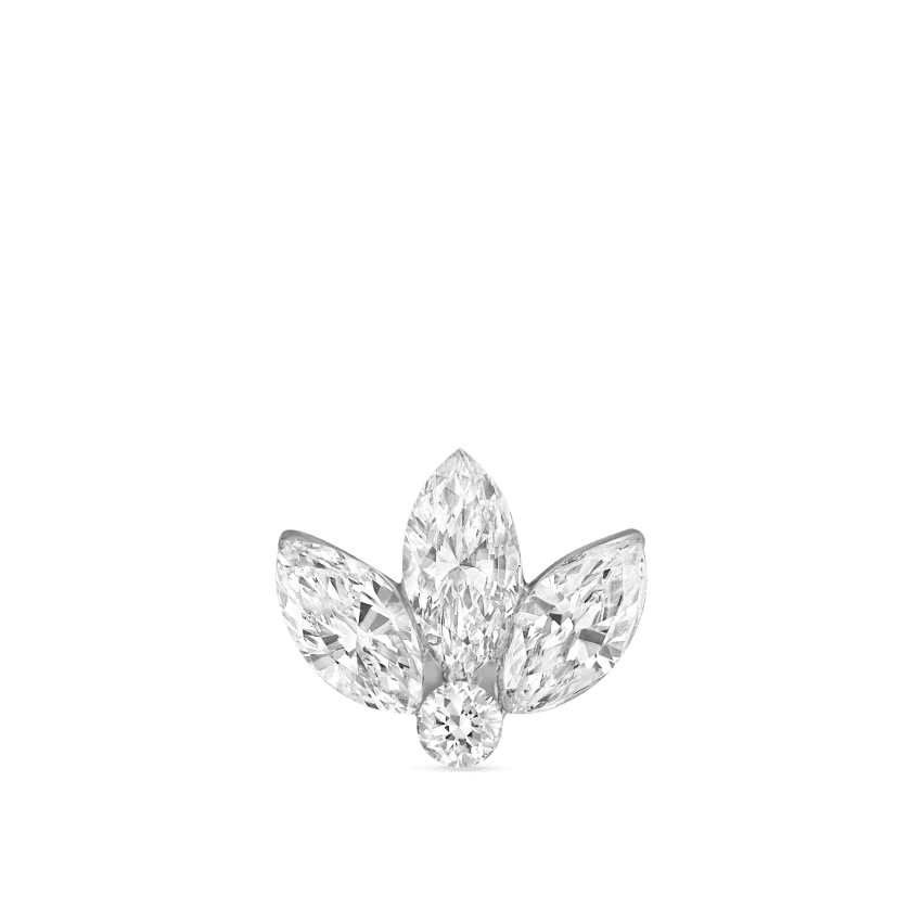 Invisible Set Diamond Lotus Stud Earring - Image 3