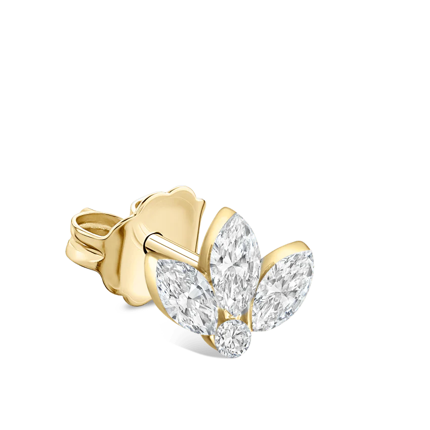 Invisible Set Diamond Lotus Stud Earring - Image 4