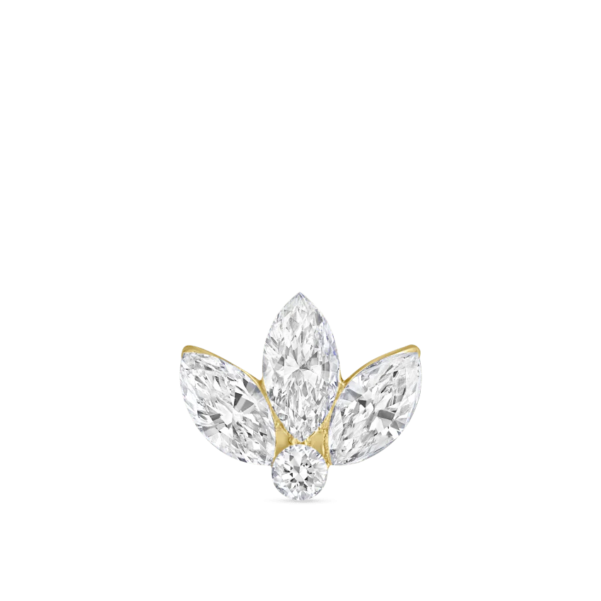 Invisible Set Diamond Lotus Stud Earring - Image 5