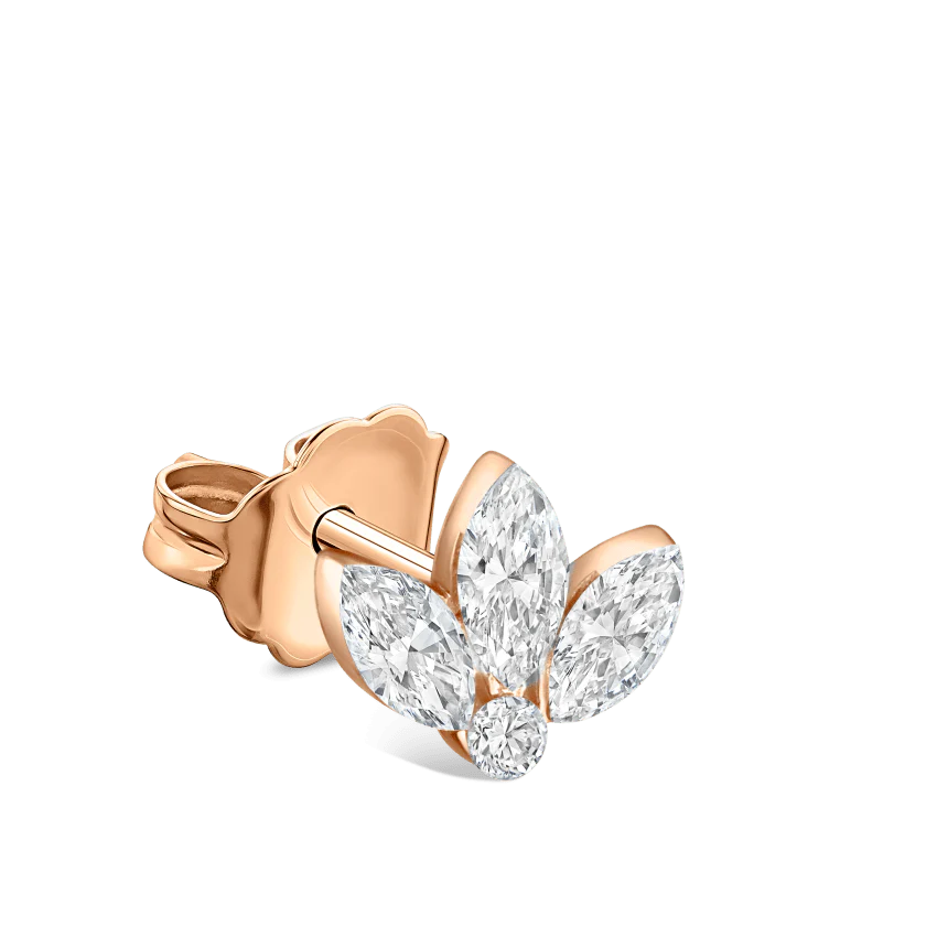 Invisible Set Diamond Lotus Stud Earring - Image 6
