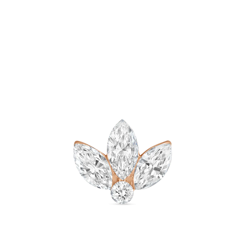 Invisible Set Diamond Lotus Stud Earring - Image 7