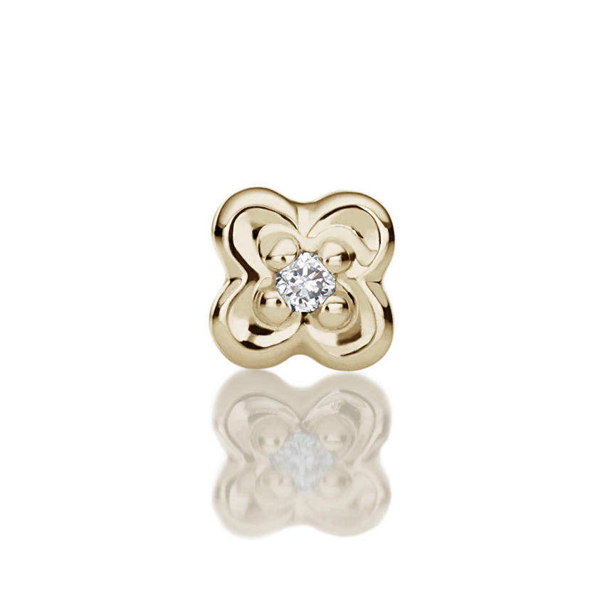 Diamond Lucky Clover Stud Earring - Image 7