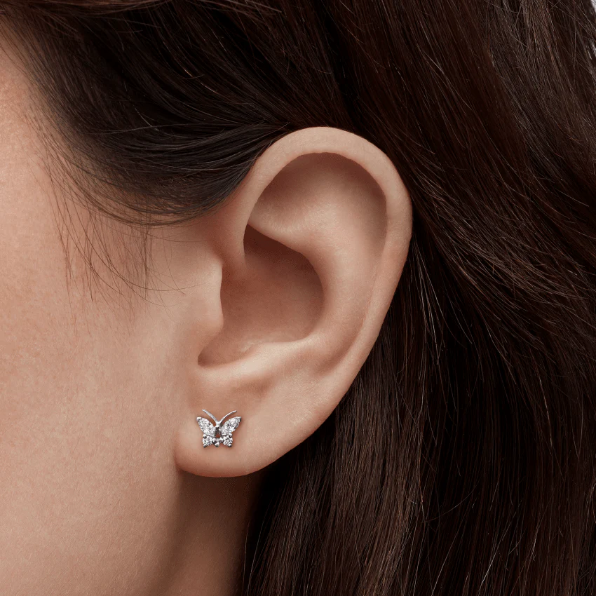 Diamond Marquise Butterfly Stud Earring - Image 10