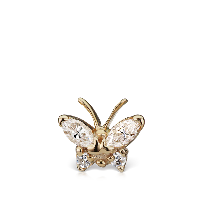 Diamond Marquise Butterfly Stud Earring - Image 6