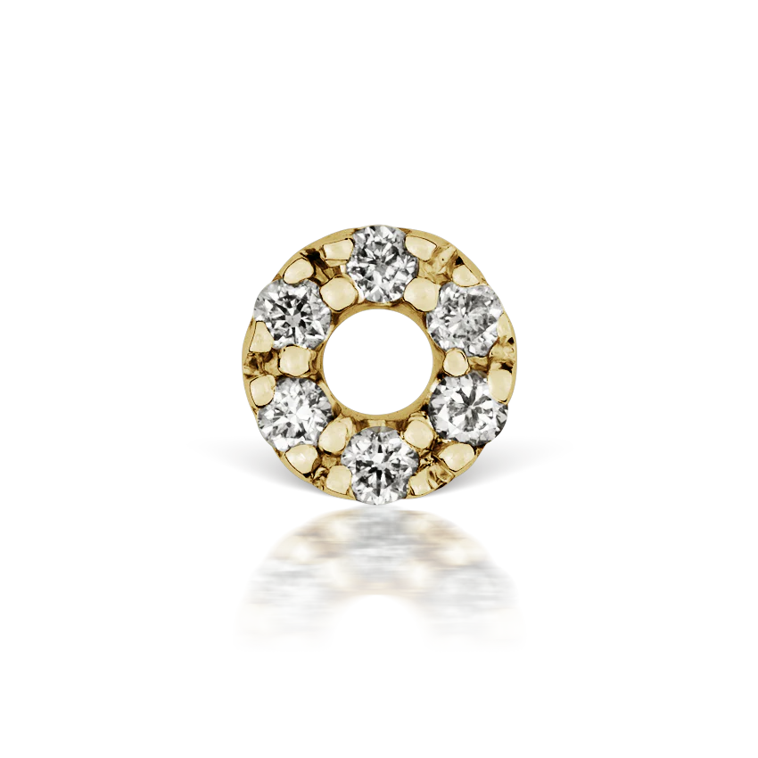 Diamond Micropavé Circle Threaded Stud Earring With Titanium Backing - Image 5