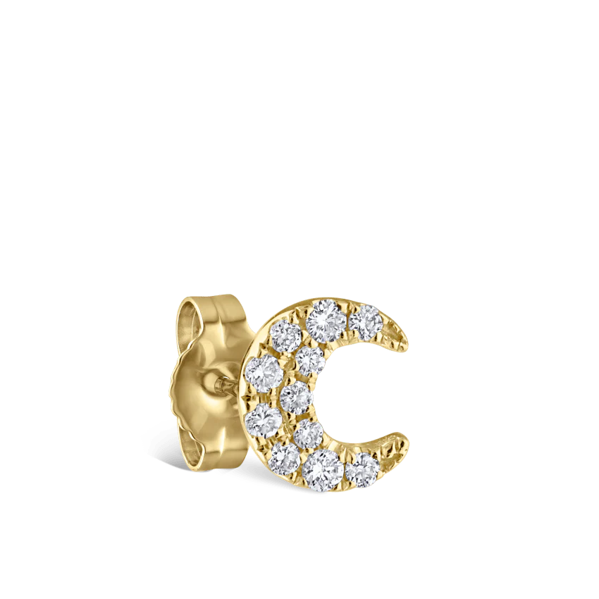 Diamond Moon Stud Earring - Image 10