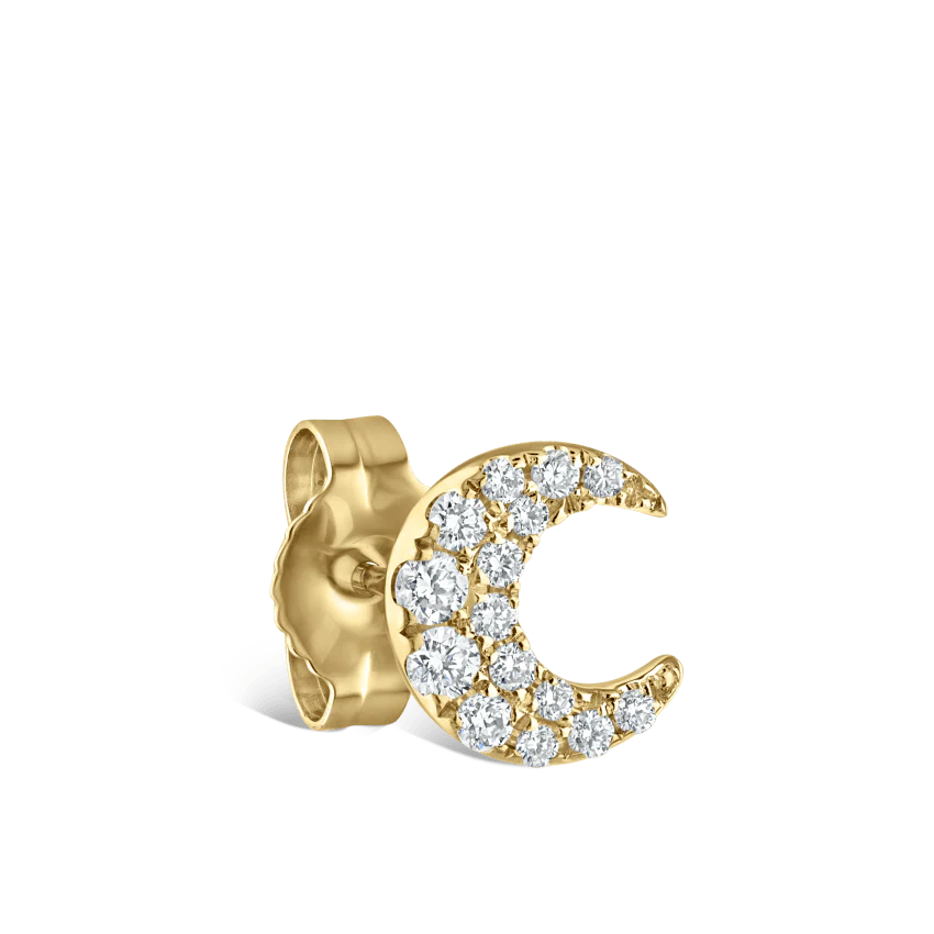 Diamond Moon Stud Earring - Image 14