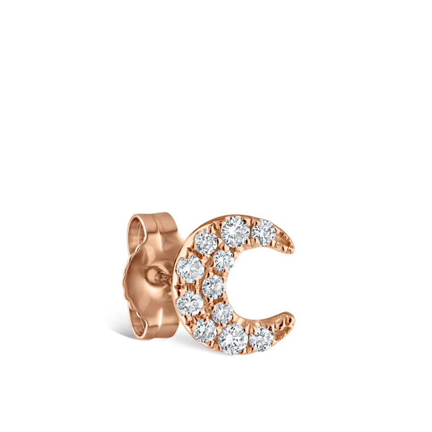 Diamond Moon Stud Earring - Image 17