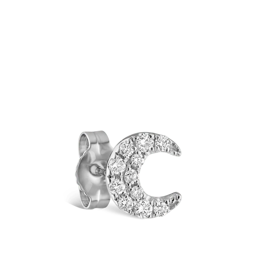 Diamond Moon Stud Earring - Image 2